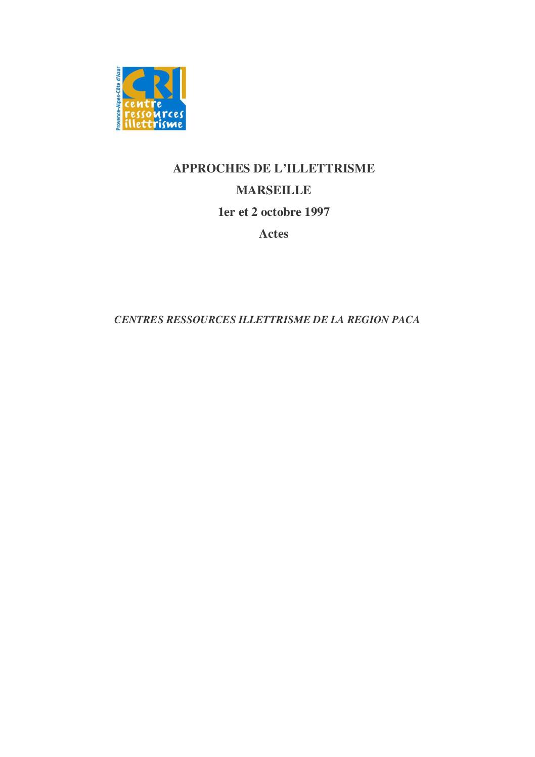 Approches de l’illettrisme