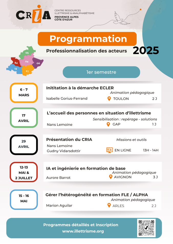 Les actualités du CRIA, illettrisme et analphabétisme